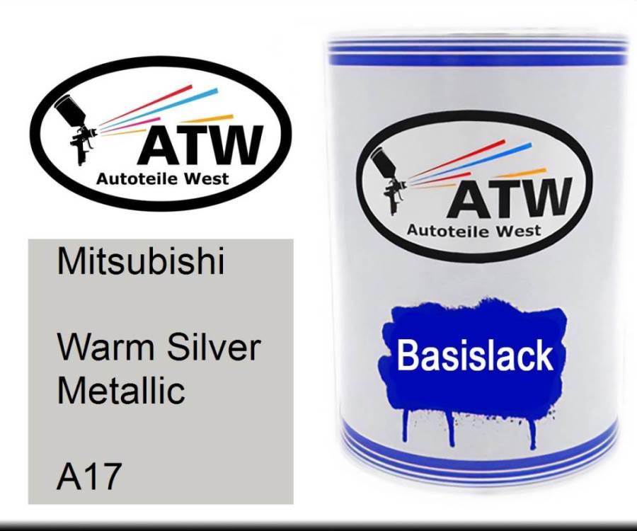 Mitsubishi, Warm Silver Metallic, A17: 500ml Lackdose, von ATW Autoteile West.